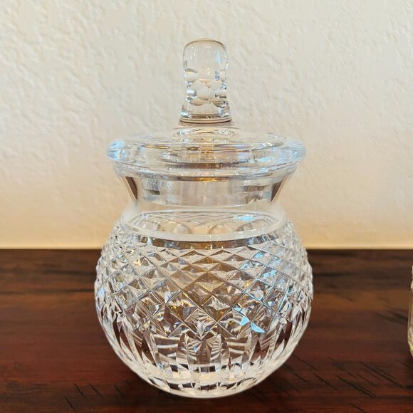 2 - Vintage Waterford Crystal Jam Jelly Honey Jars Lids Lismore Diamond Pattern - Picture 8 of 11